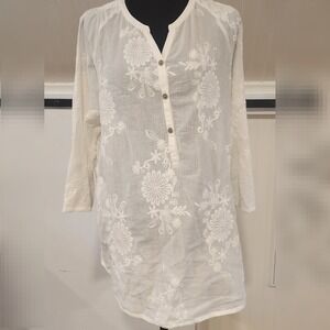 Royal Robbins Oasis Tunic II 3/4 Sleeve Travel Outdoor Sheer Coastal L